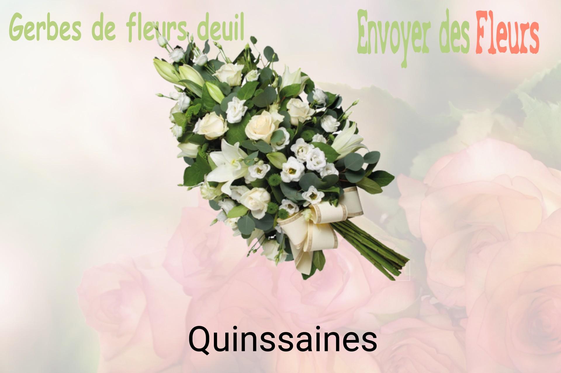 Gerbe de fleurs de deuil livrée à Quinssaines
